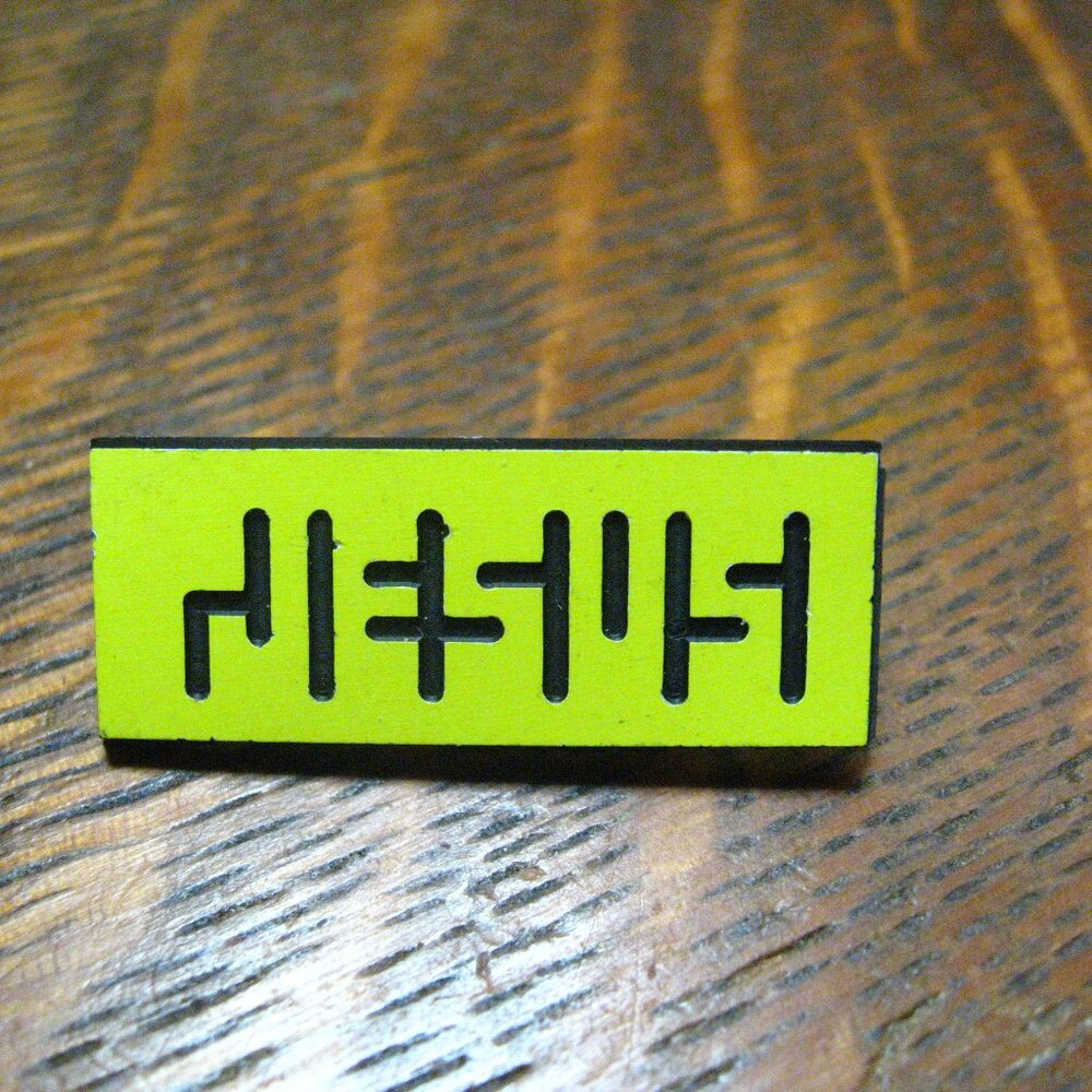 Jesus Neon Yellow & Black 1980's Lapel Pin